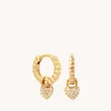 Astrid & Miyu Crystal-Embellished Gold-Tone Heart Huggies - Image 1