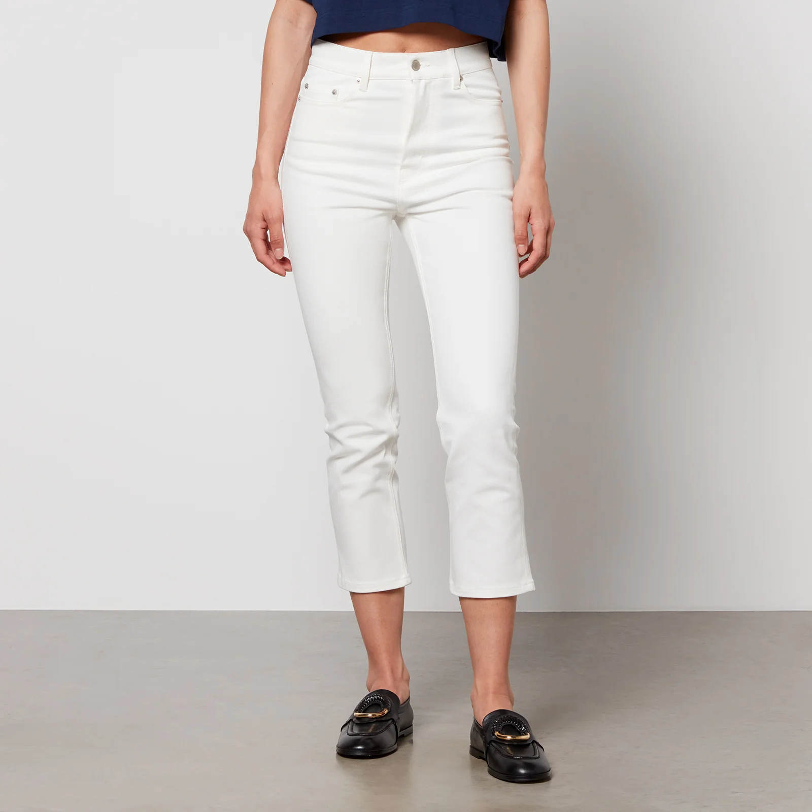 AMI Cropped Slim-Fit Cotton-Twill Trousers Image 1