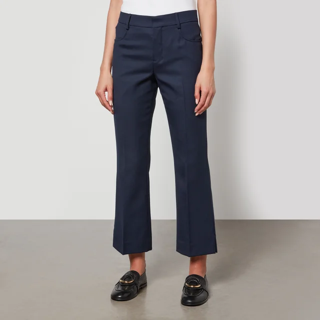 AMI Cropped Twill Flared Trousers