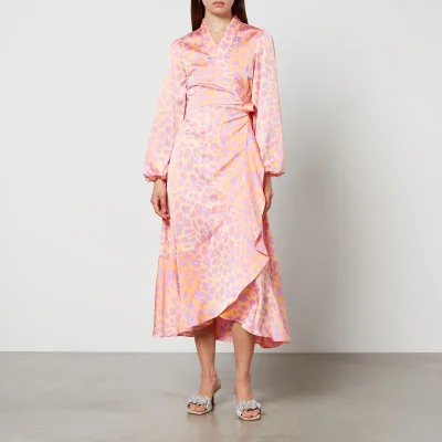 Cras Laracras Printed Silk-Satin Wrap Dress - EU 34/UK 6