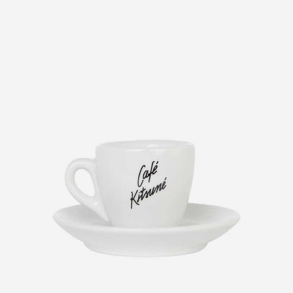 Café Kitsuné Men's Small Cup & Saucer - White Image 1