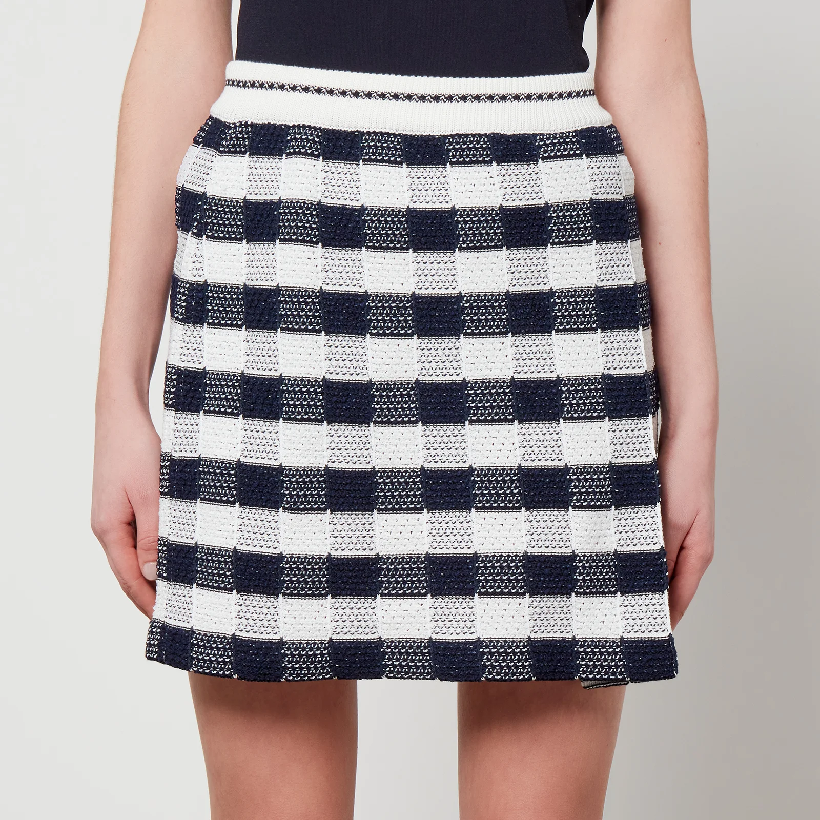 Thom Browne Checked Cotton-Blend Jacquard Mini Skirt Image 1
