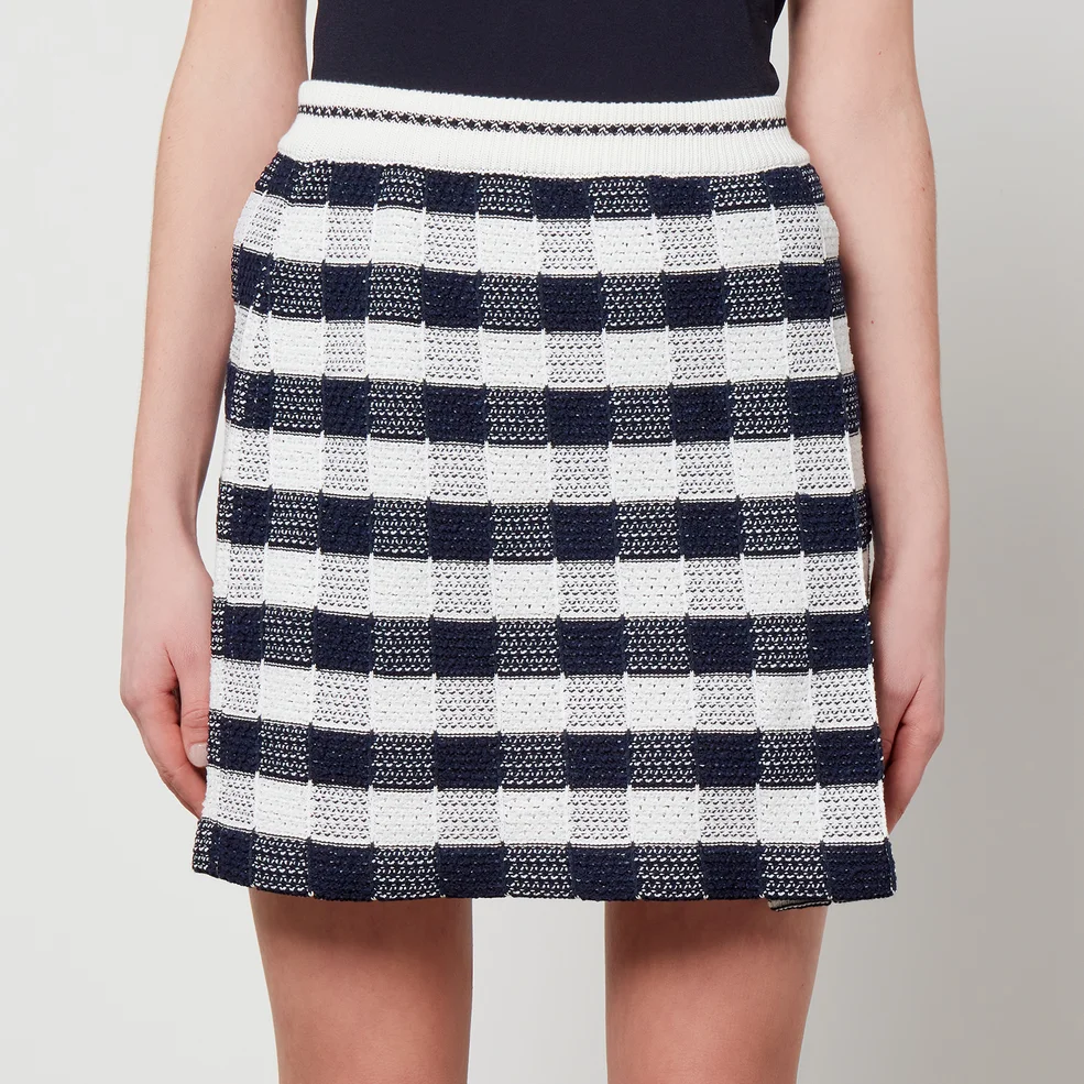 Thom Browne Checked Cotton-Blend Jacquard Mini Skirt Image 1