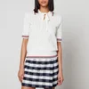 Thom Browne Pointelle-Knit Cotton Polo Shirt - Image 1