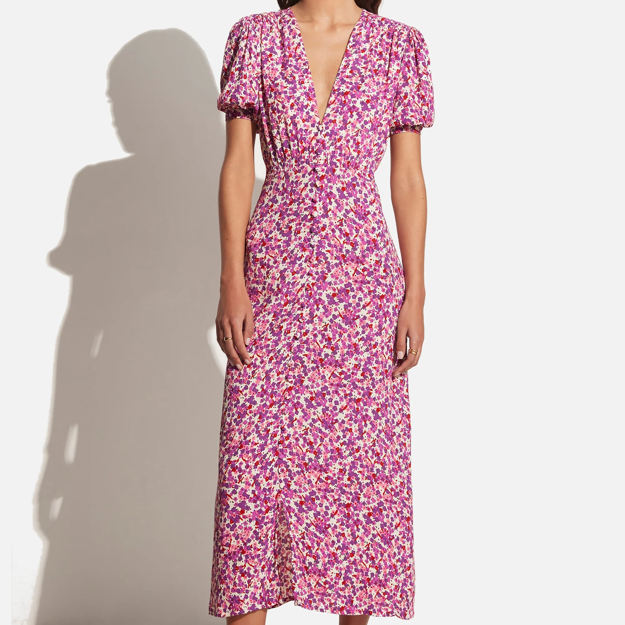 Faithfull The Brand Bellavista Floral-Print Crepe Midi Dress Image 1