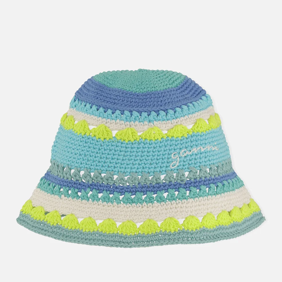 Ganni Crocheted Organic Cotton Bucket Hat Image 1