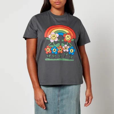 Ganni Jersey Rainbow Cotton-Jersey T-Shirt