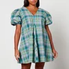Ganni Checked Cotton-Blend-Seersucker Mini Dress - Image 1