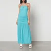 Ganni Stretch-Mesh and Lace Halterneck Dress - Image 1
