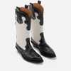 Ganni Embroidered Leather Western Boots - Image 1