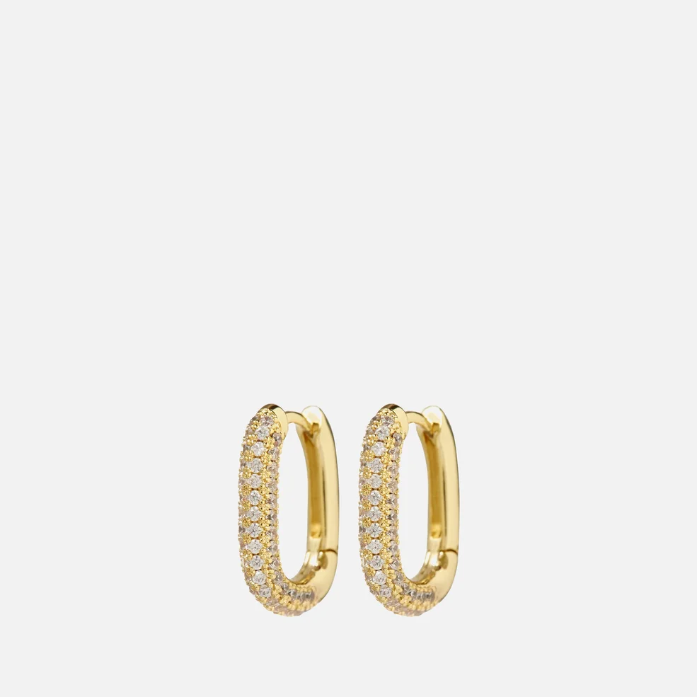 Luv AJ Pavé Chain Gold-Plated Crystals Earrings Image 1