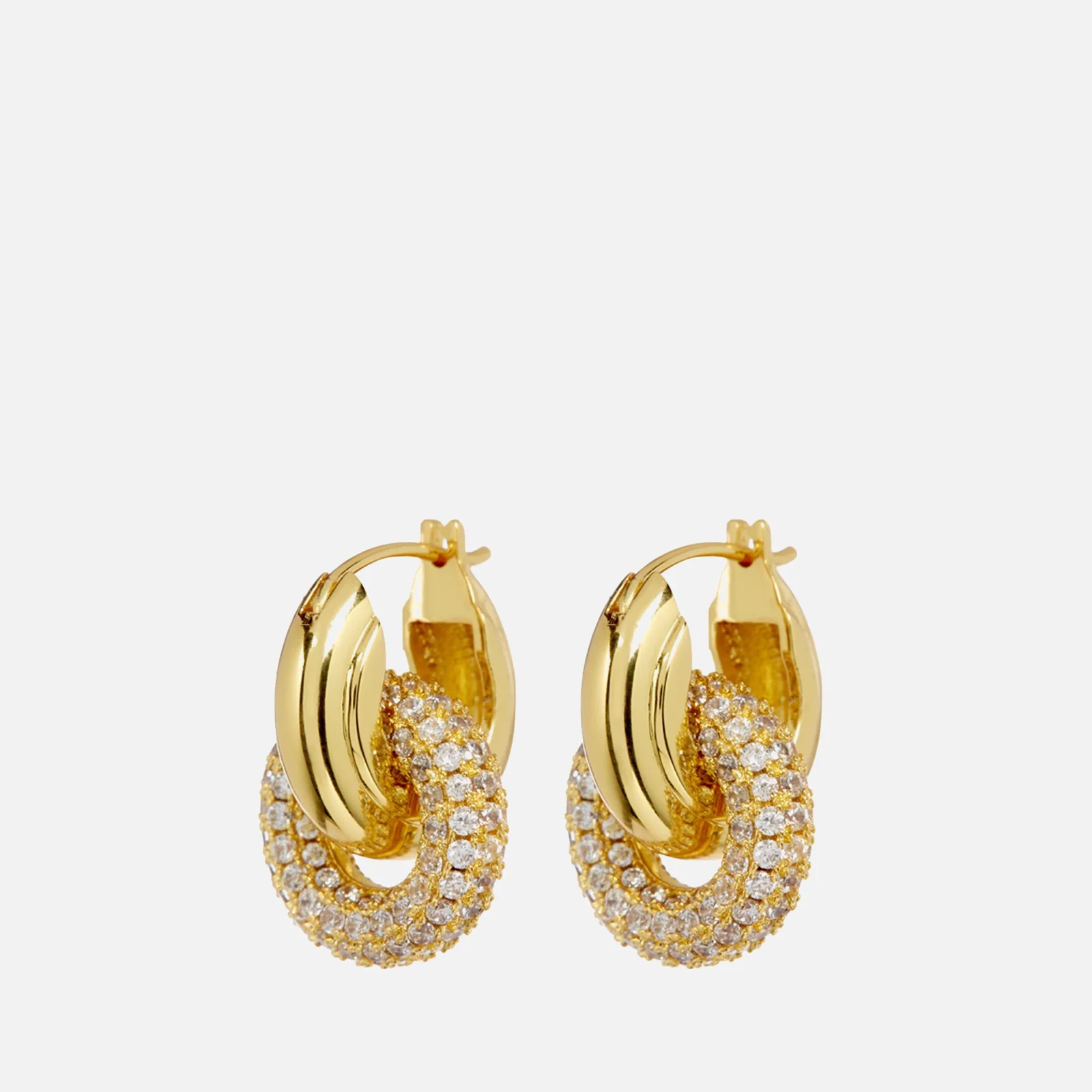 Luv AJ Gold-Plated Cubic Zirconia Hoop Earrings Image 1
