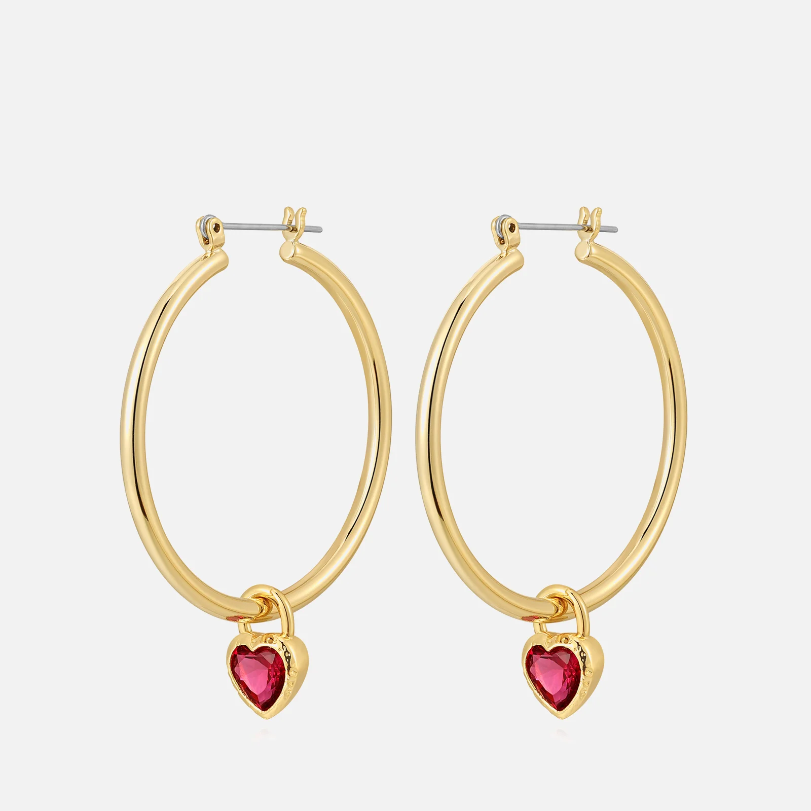 Luv AJ x For Love and Lemons Heart Gold-Plated Hoop Earrings Image 1
