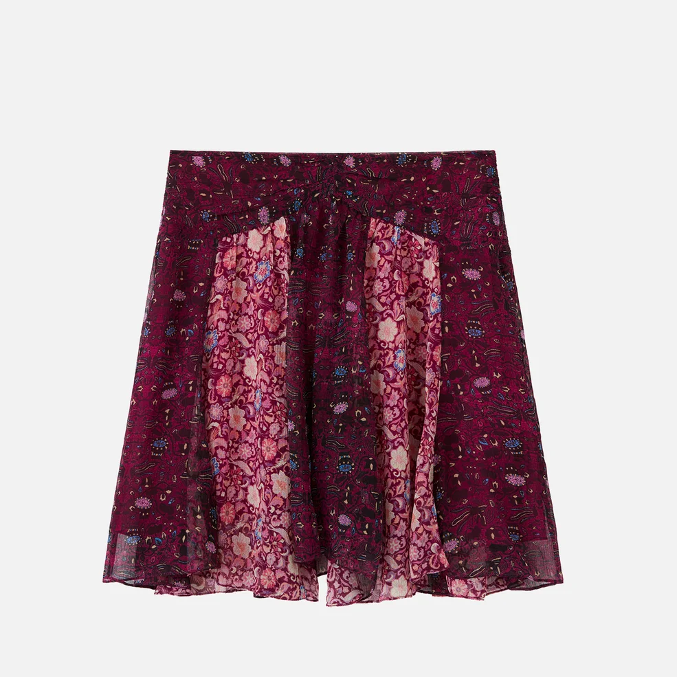 Isabel Marant Oda Floral-Print Silk-Crepon Skirt Image 1