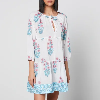 SZ Blockprints Priya Floral-Print Cotton-Gauze Dress