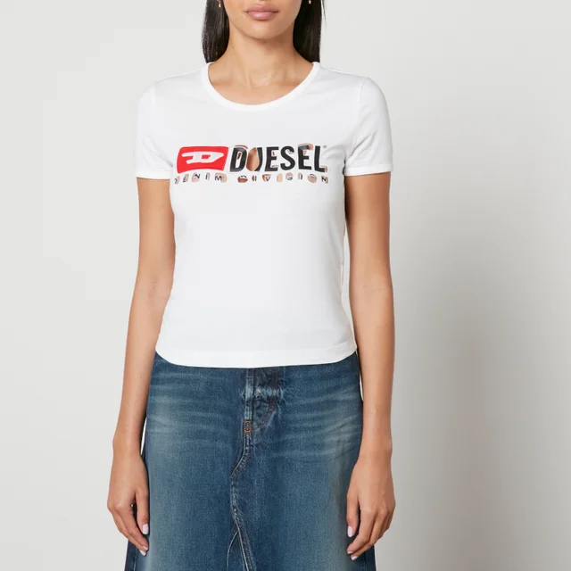 Diesel T-Uncutie Destroyed Cotton-Jersey Graphic T-Shirt