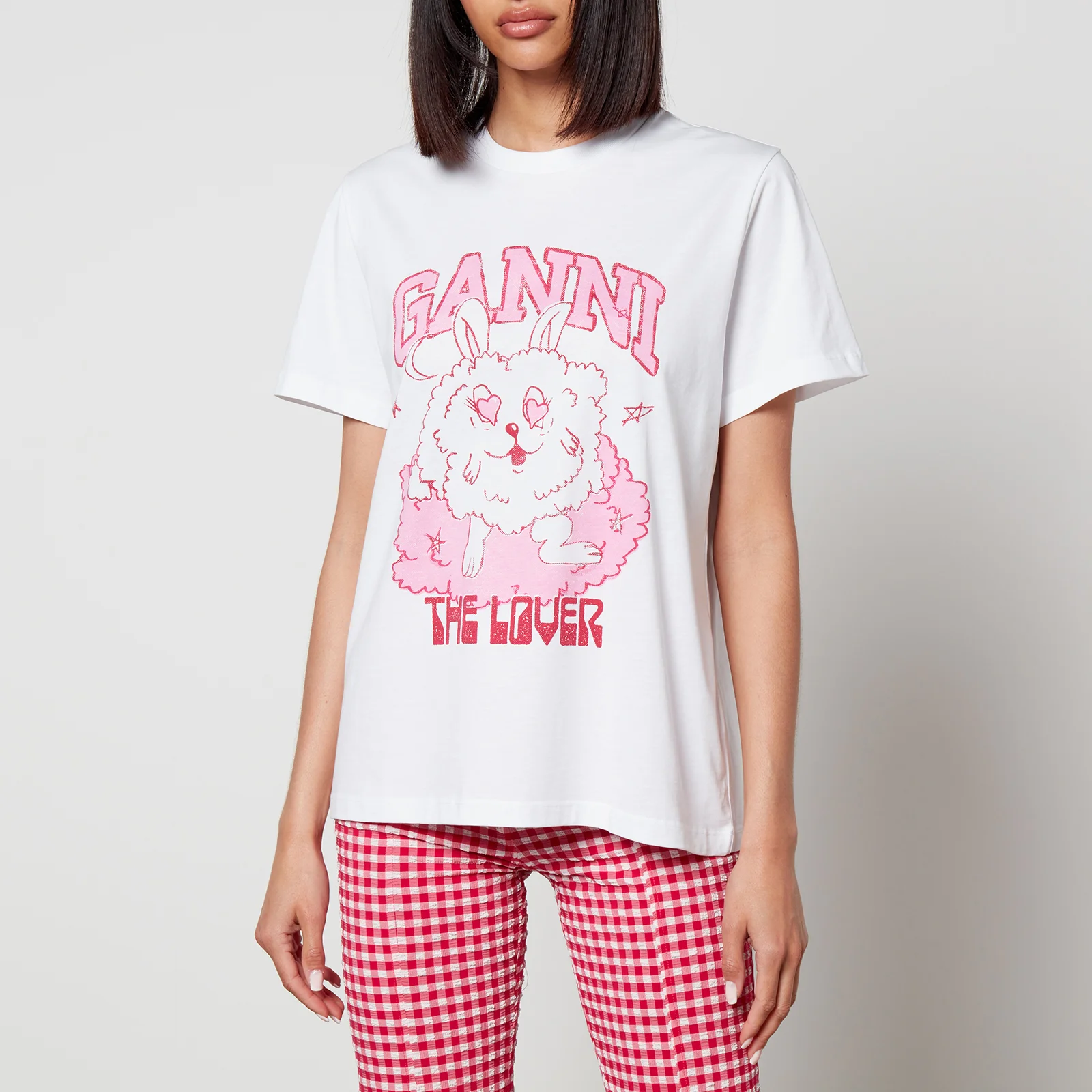 Ganni Love Bunny Cotton-Jersey T-Shirt Image 1