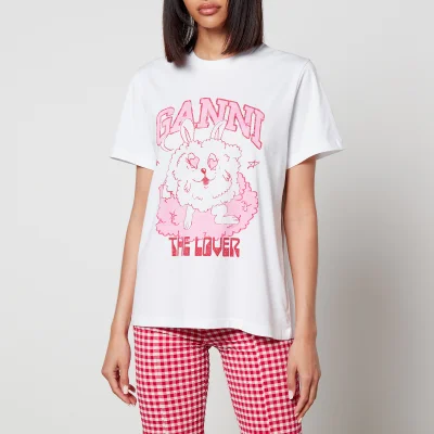 Ganni Love Bunny Cotton-Jersey T-Shirt
