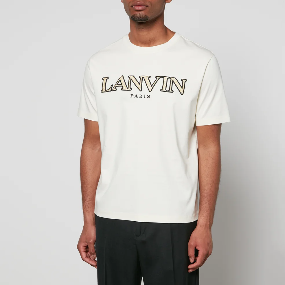 Lanvin Curb Logo Cotton-Jersey T-Shirt Image 1