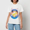 Ganni x Coggles Dolphin Logo-Print Cotton-Jersey T-Shirt - XXS - Image 1