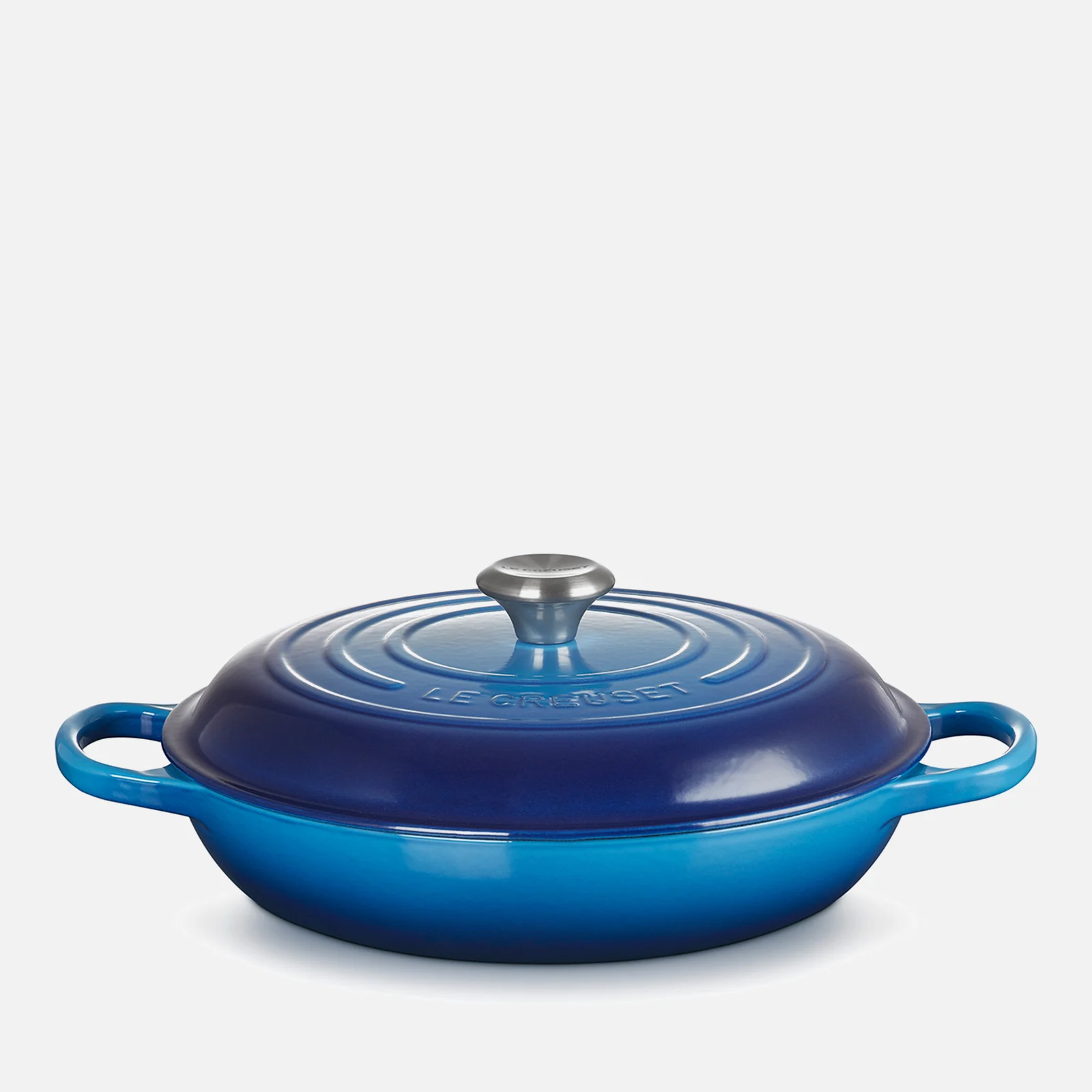 Le Creuset Signature Cast Iron Shallow Casserole Dish - 30cm - Azure Blue Image 1