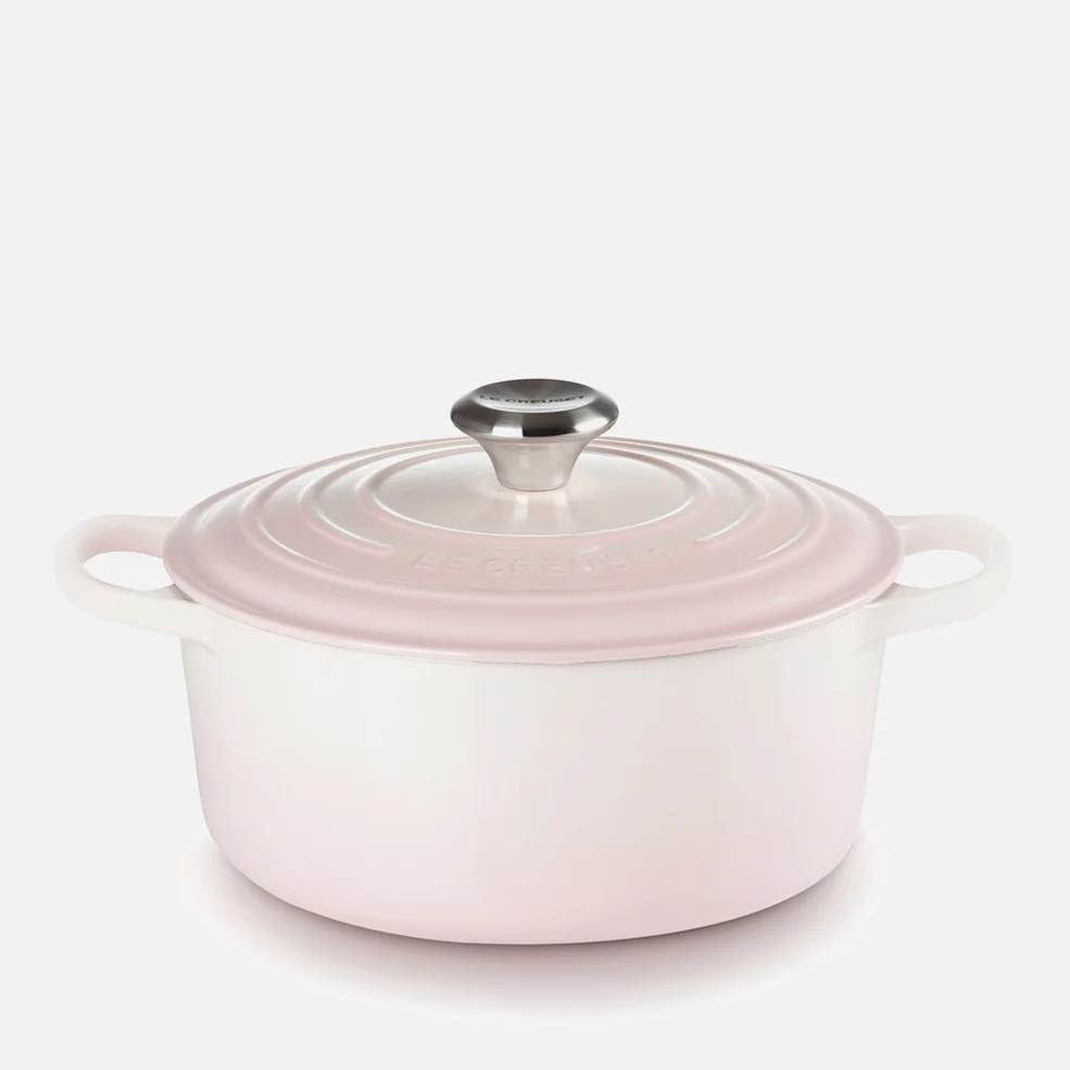 Le Creuset Signature Cast Iron Round Casserole Dish - 28cm - Shell Pink Image 1