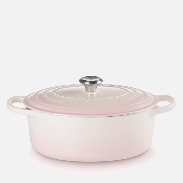 Le Creuset Signature Cast Iron Oval Casserole Dish - 29cm - Shell Pink