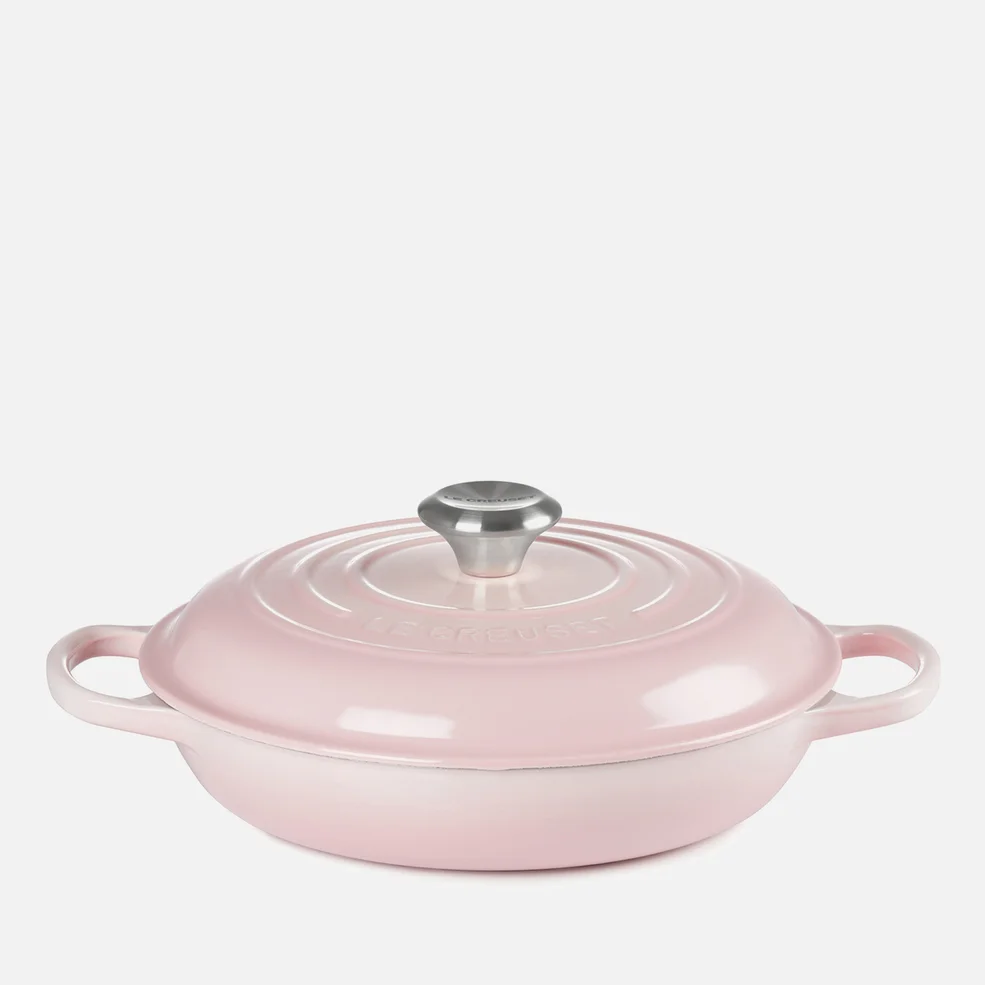 Le Creuset Signature Cast Iron Shallow Casserole Dish - 30cm - Shell Pink Image 1