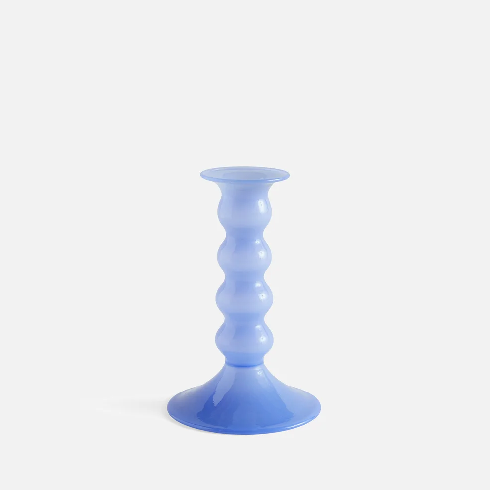HAY Wavy Candleholder - Medium - Light Blue Image 1