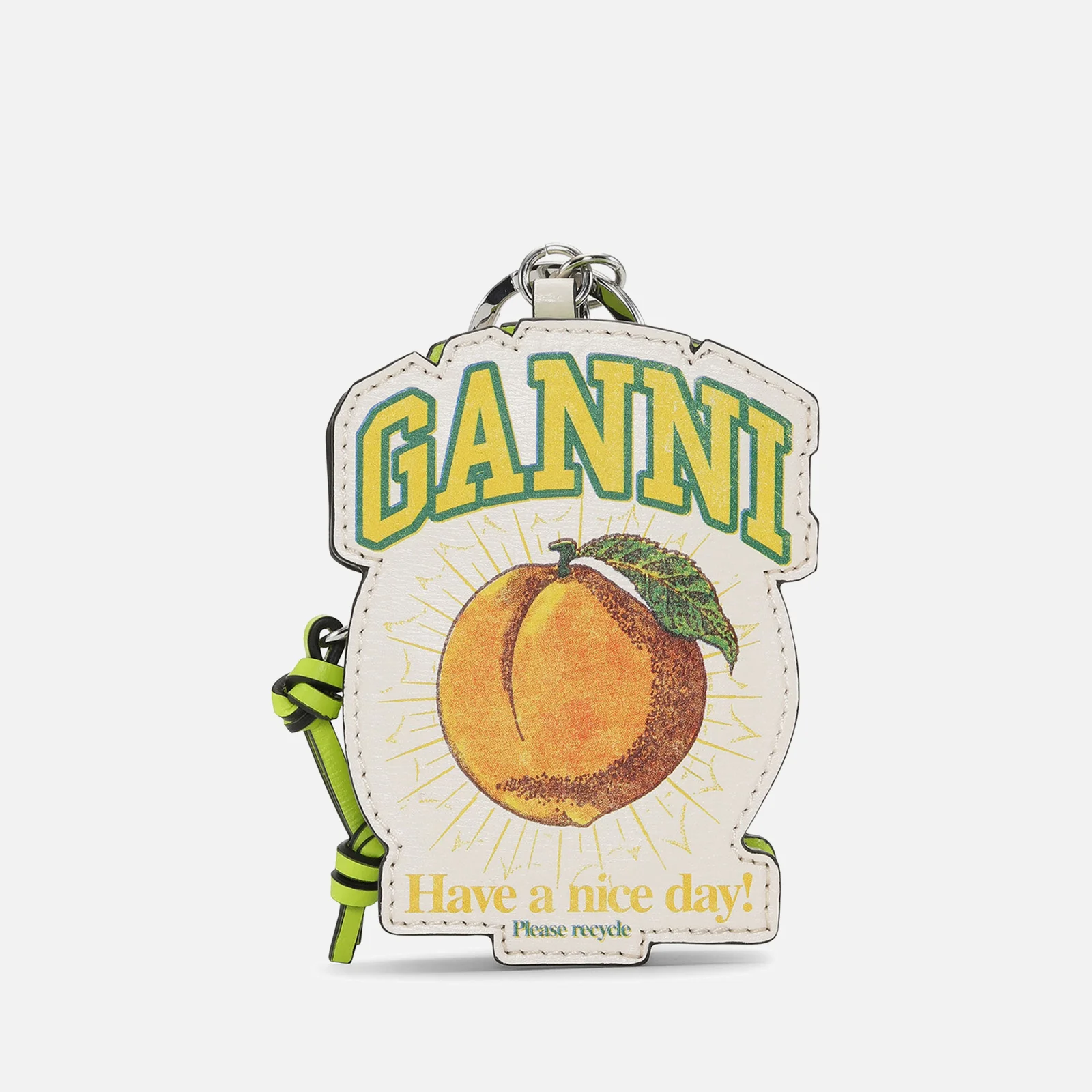 Ganni Peach Printed Recycled Leather Coin Purse Image 1