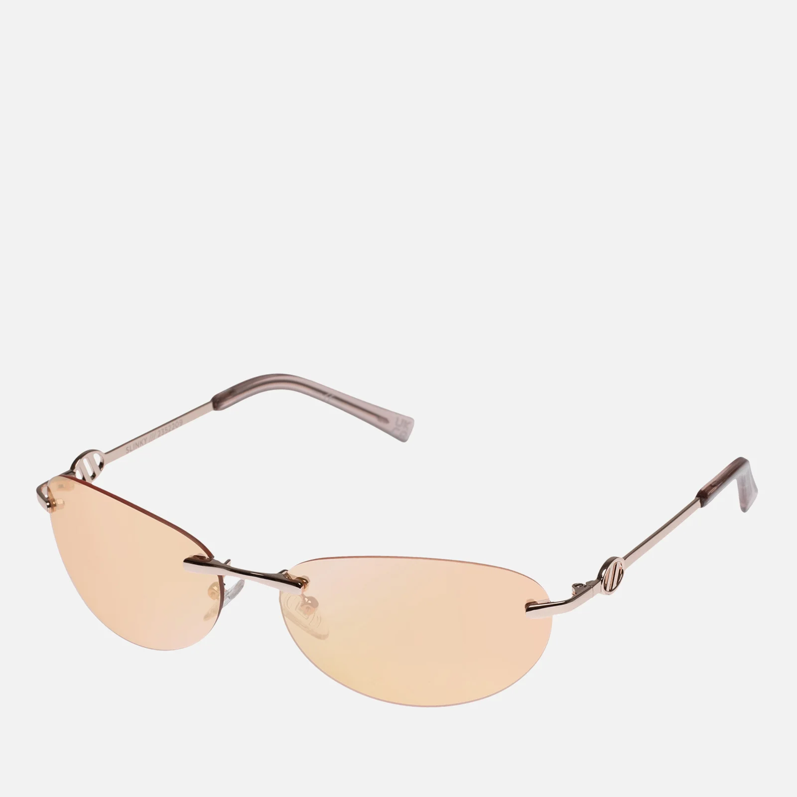 Le Specs Slinky Metal Oval-Frame Sunglasses Image 1