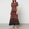 Rixo Shireen Floral-Print Silk-Chiffon Midi Dress - Image 1