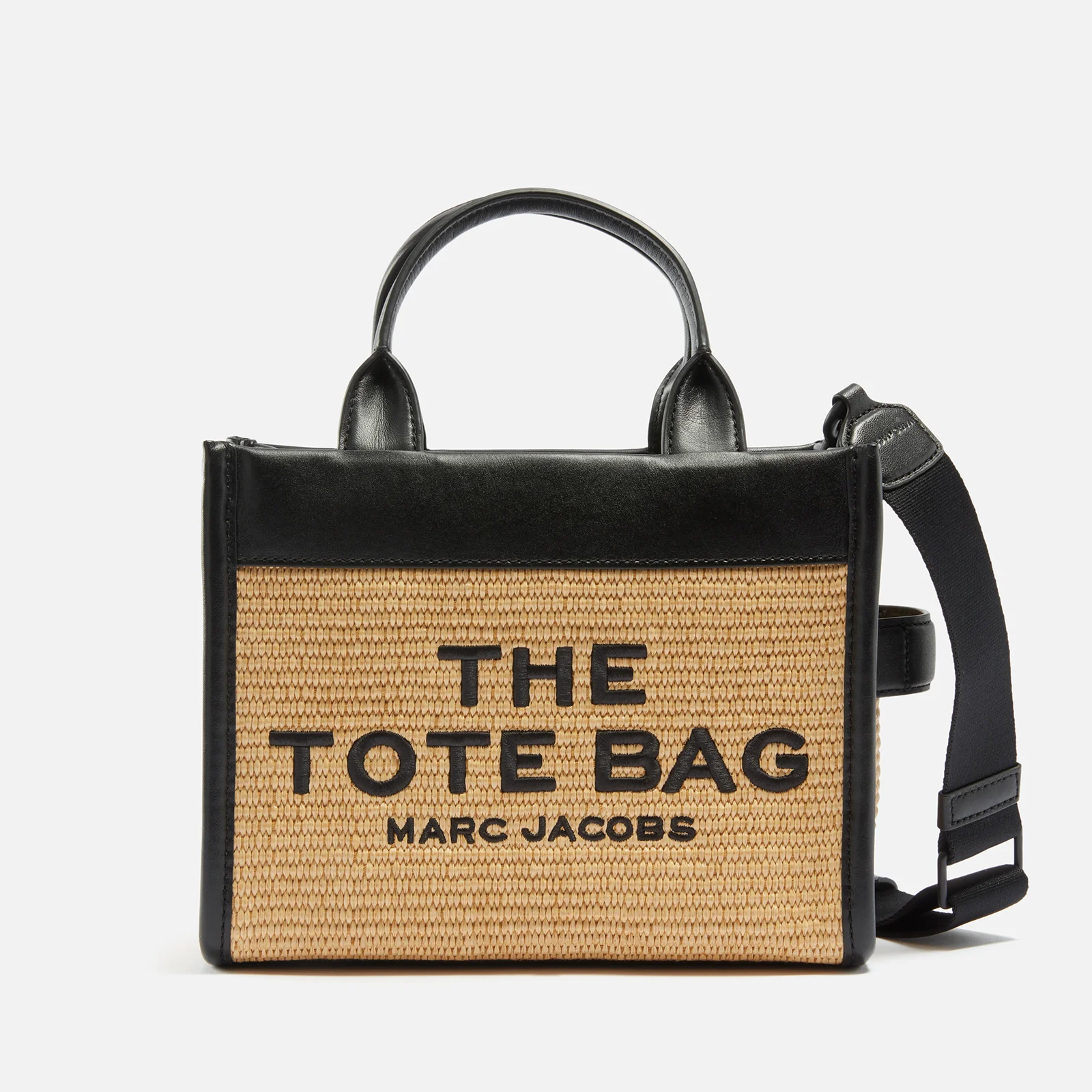 Marc Jacobs The Small Straw and Leather Tote Bag Image 1