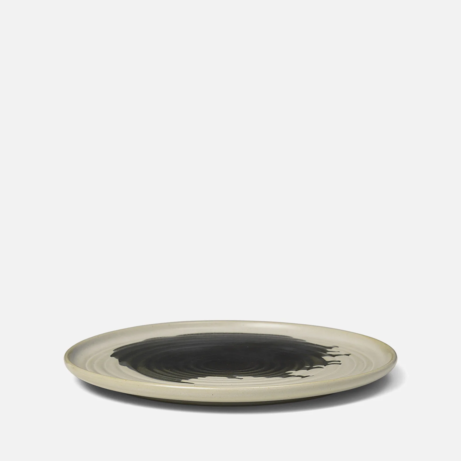 Ferm Living Omhu Plate - Medium - Off white/charcoal Image 1