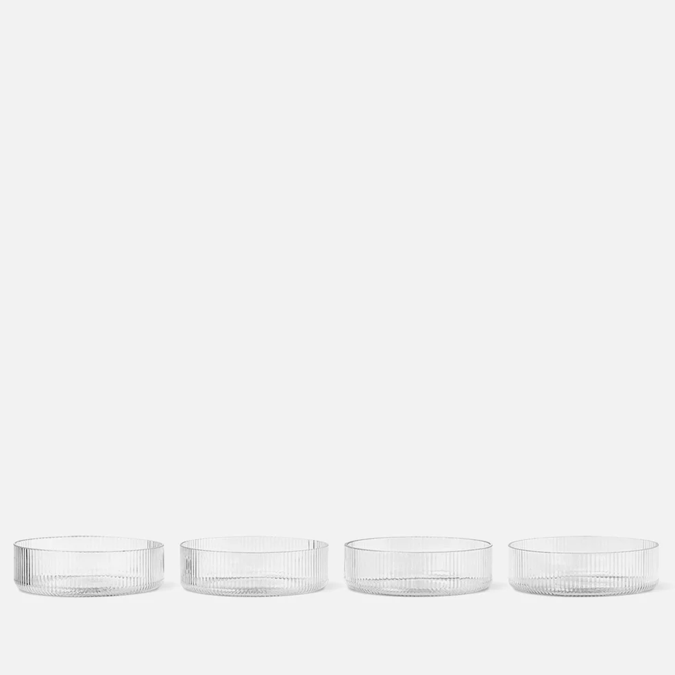 Ferm Living Ripple Serving Bowls - Set of 4 - Clear Image 1