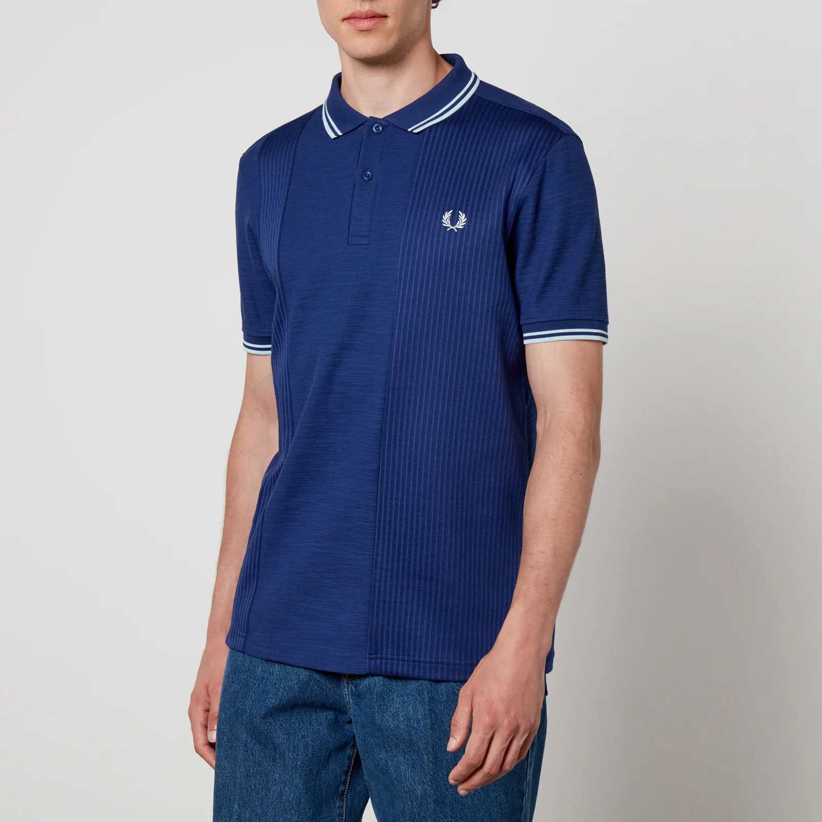 Fred Perry Seersucker Panel Cotton-Piqué Polo Shirt Image 1