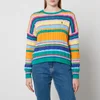 Polo Ralph Lauren Striped Cable-Knit Cotton Long Sleeve Pullover - XS - Image 1