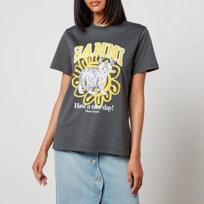 Ganni Basic Cat Organic Cotton-Jersey T-Shirt - XXS
