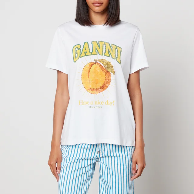 Ganni Basic Peach Organic Cotton-Jersey T-Shirt