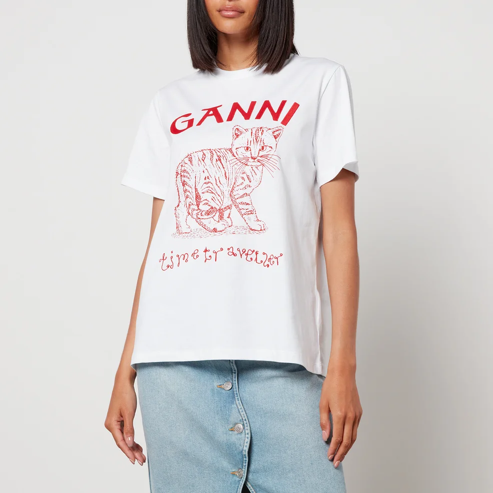Ganni Future Organic Cotton-Jersey T-Shirt Image 1