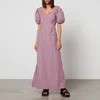 Ganni Striped Organic Cotton Midi Dress - Image 1