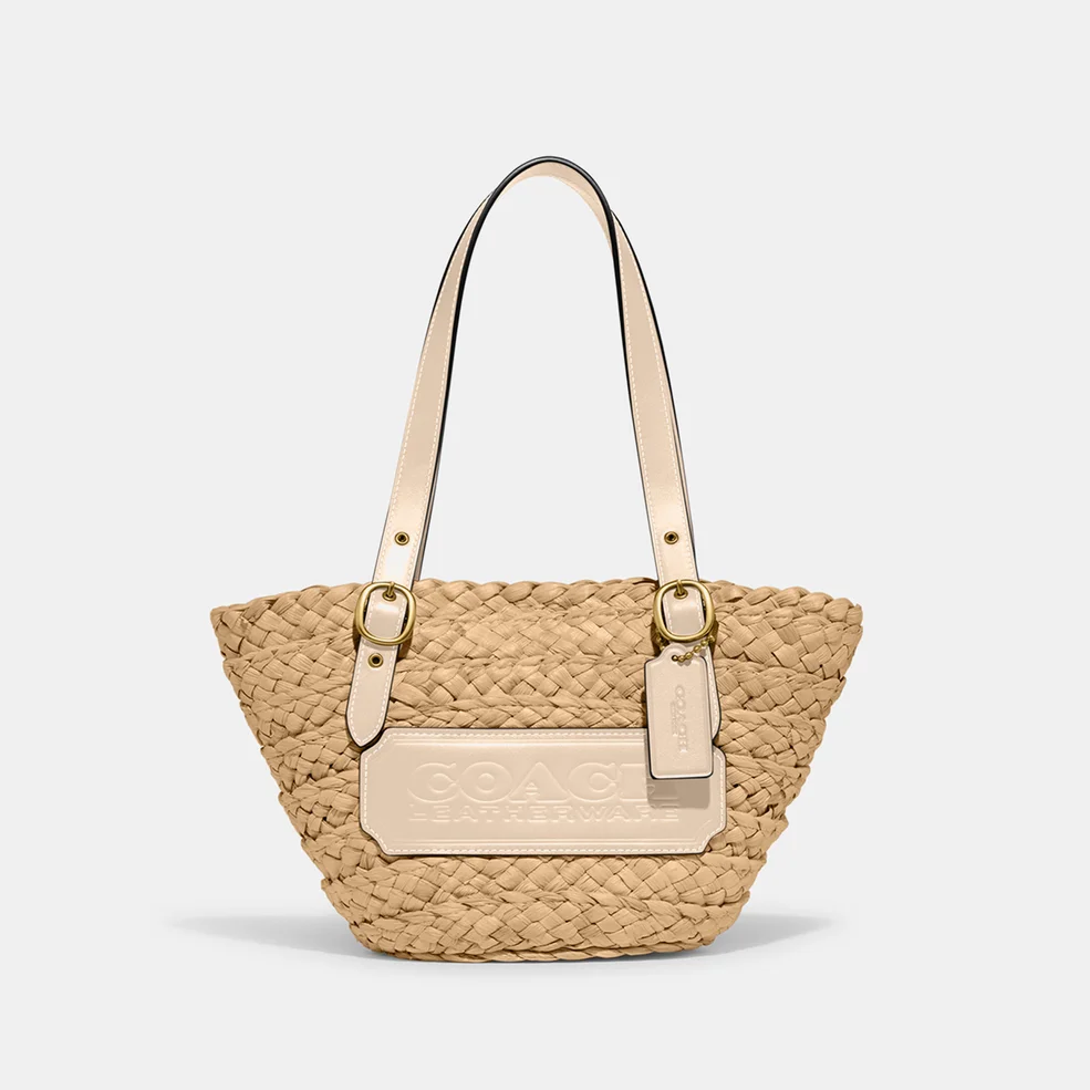 Coach Structured 16 Straw Tote Bag Image 1