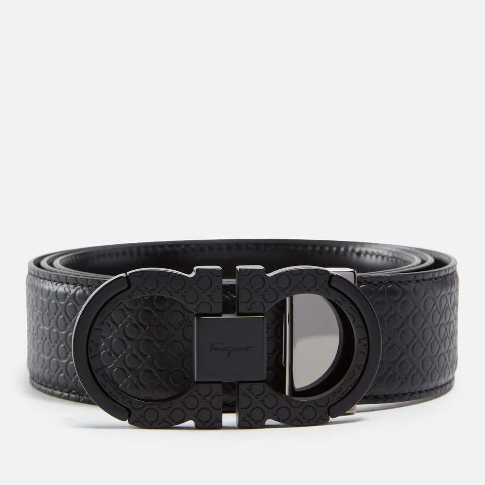 Salvatore Ferragamo Reversible Embossed Leather Belt Image 1