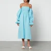 Sleeper Atlanta Shirred Linen Off-The-Shoulder Dress - Image 1