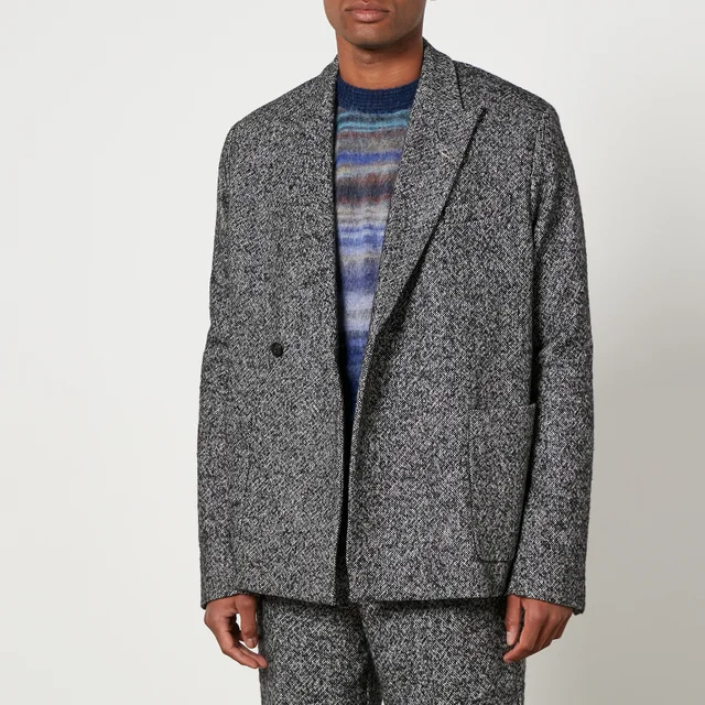 REPRESENT Tweed Double-Breasted Blazer