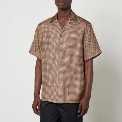 Lanvin Printed Silk-Satin Bowling Shirt