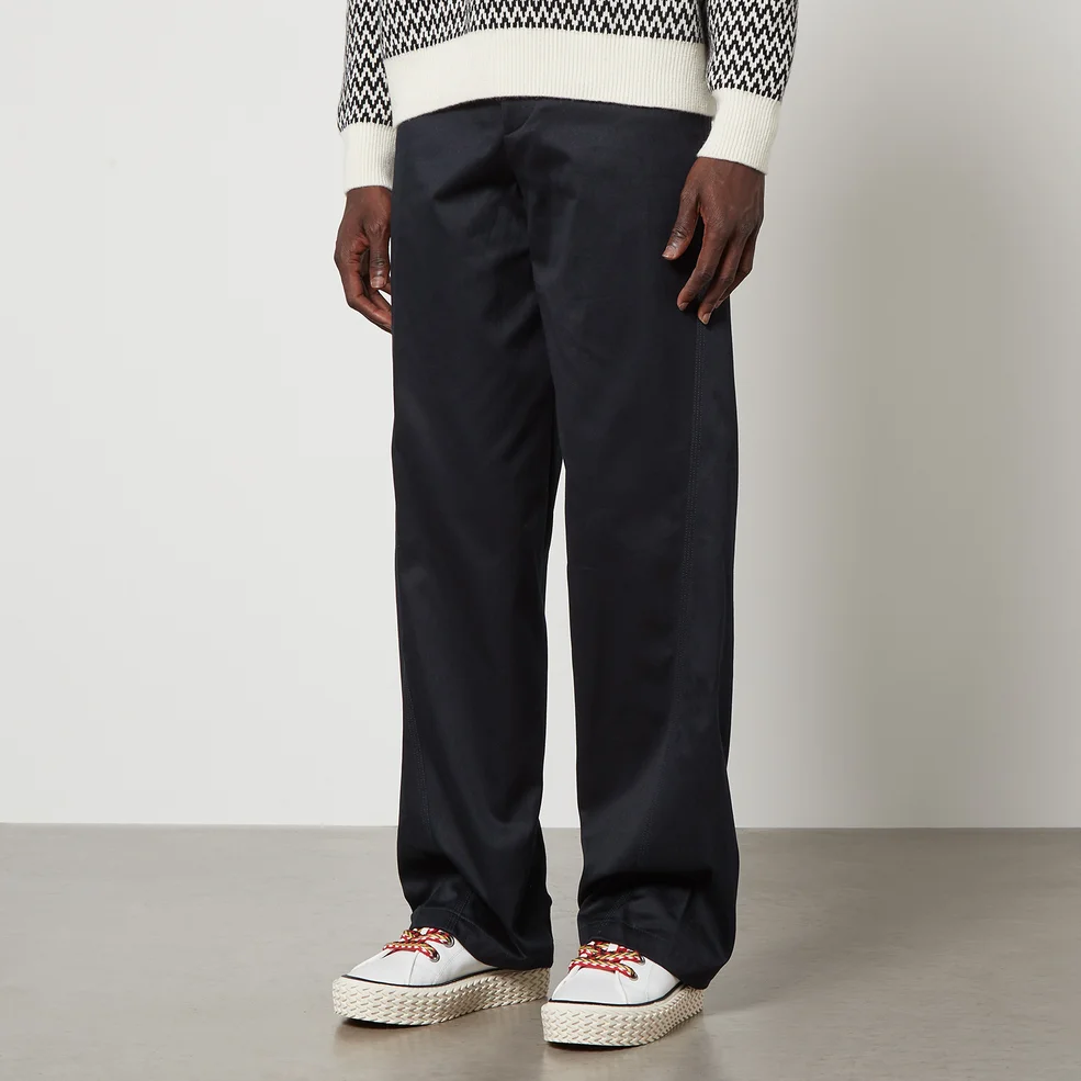 Lanvin Twisted Cotton-Twill Chinos Image 1