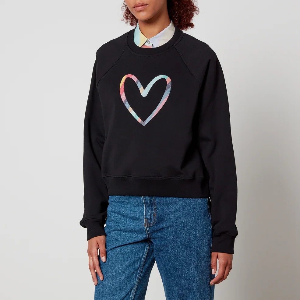 PS Paul Smith Swirl Heart Fleece-Back Cotton-Jersey Sweatshirt Image 1