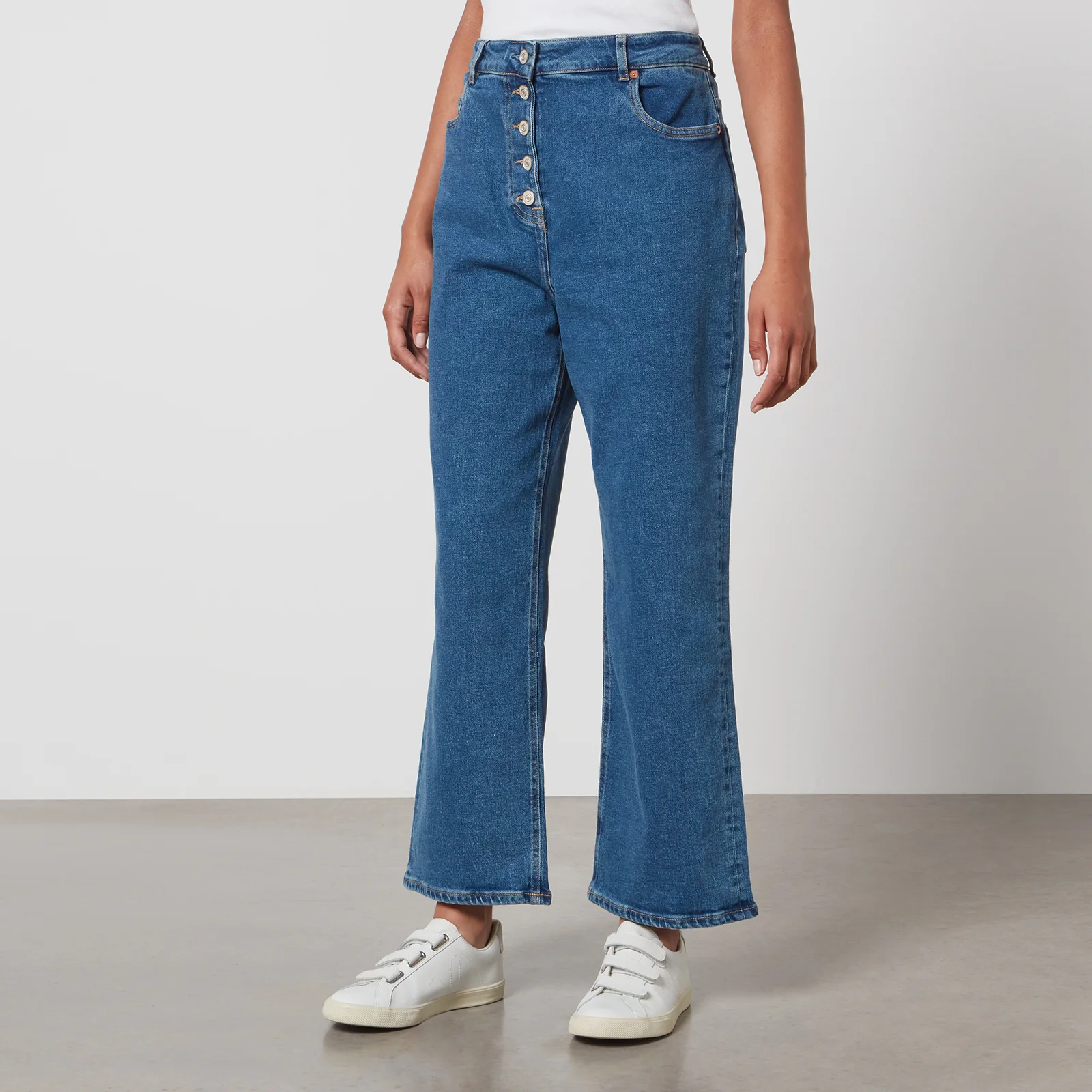PS Paul Smith Cotton-Blend Cropped Wide-Leg Jeans - W29 Image 1