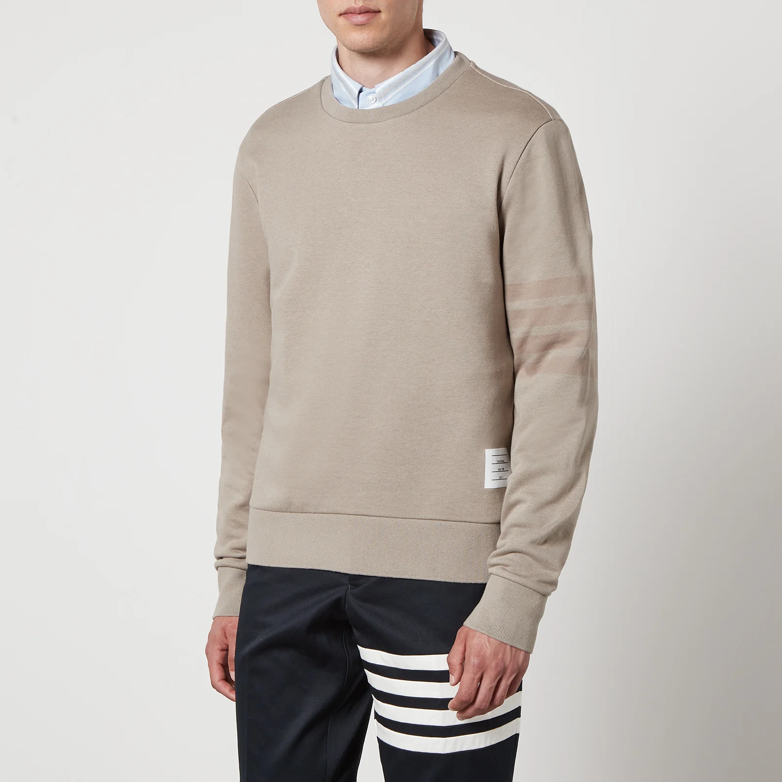 Thom Browne Tonal 4 Bar Loopback Cotton-Jersey Sweatshirt - 0/XS Image 1